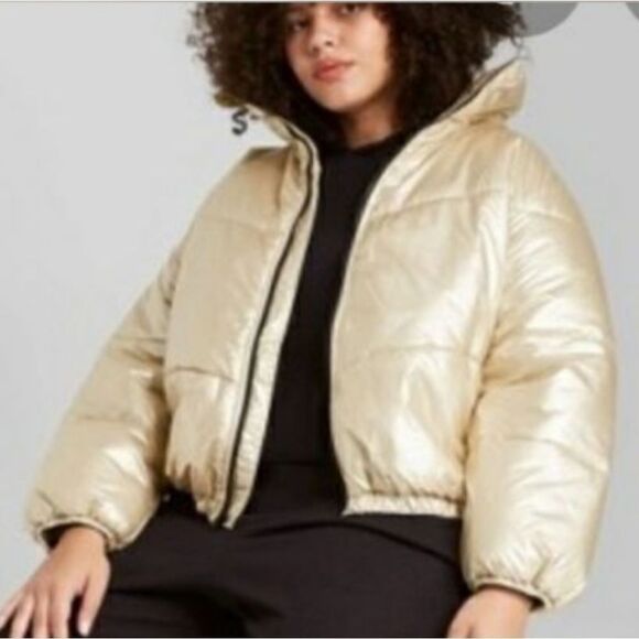 wild fable Jackets & Blazers - NWOT gold puffer jacket